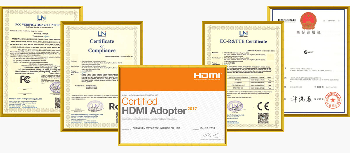 The-certification-of-EWEAT-smart-tv-brand-hdmi-ce-fcc-rosh